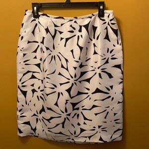 Black & White Silk Skirt